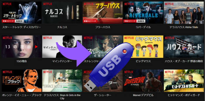 Netflixで配信される映画やドラマをダウンロードしてUSBメモリに保存する方法